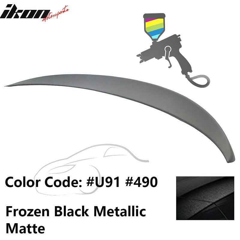 2011 - 2017 BMW F10 5 - Series Sedan 4 - Door Trunk Spoiler ABSPainted U91, 490 Frozen Black Metallic MatteIkon Motorsports