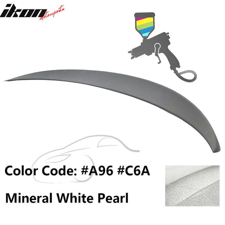 2011 - 2017 BMW F10 5 - Series Sedan 4 - Door Trunk Spoiler ABSPainted A96, C6A Mineral White PearlIkon Motorsports