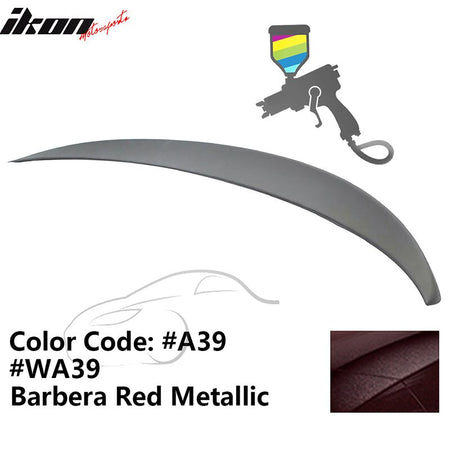 2011 - 2017 BMW F10 5 - Series Sedan 4 - Door Trunk Spoiler ABSPainted A39, WA39 Barbera Red MetallicIkon Motorsports