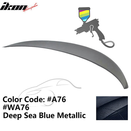 2011 - 2017 BMW F10 5 - Series Sedan 4 - Door Trunk Spoiler ABSPainted A76, WA76 Deep Sea Blue MetallicIkon Motorsports