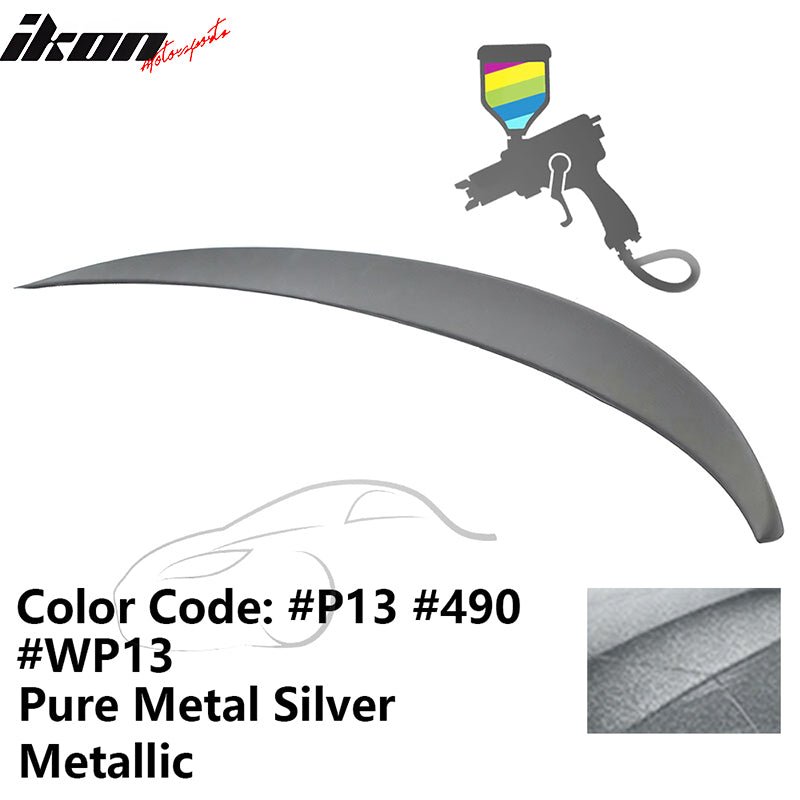 2011 - 2017 BMW F10 5 - Series Sedan 4 - Door Trunk Spoiler ABSPainted P13, 490, WP13 Pure Metal Silver MetallicIkon Motorsports