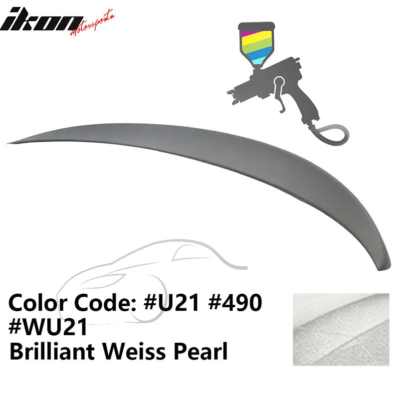 2011 - 2017 BMW F10 5 - Series Sedan 4 - Door Trunk Spoiler ABSPainted U21, 490, WU21 Brilliant Weiss PearlIkon Motorsports