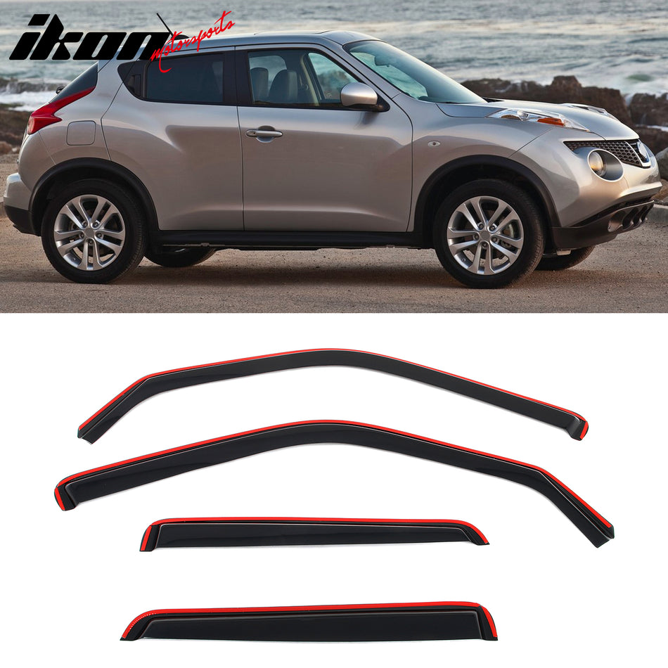 2011-2017 Nissan Juke Acrylic Window Visors In Channel Vent Deflectors