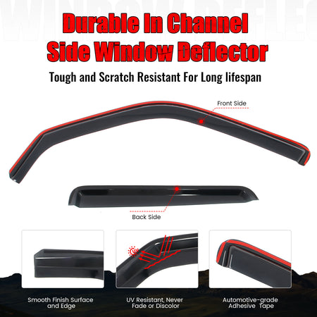 Fits 11-17 Nissan Juke Acrylic Window Visors In Channel Rain Sun Vent Deflectors