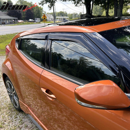 Fits 11-18 Hyundai Veloster Window Visors Acrylic Sun Guard Rain Deflector 4PC