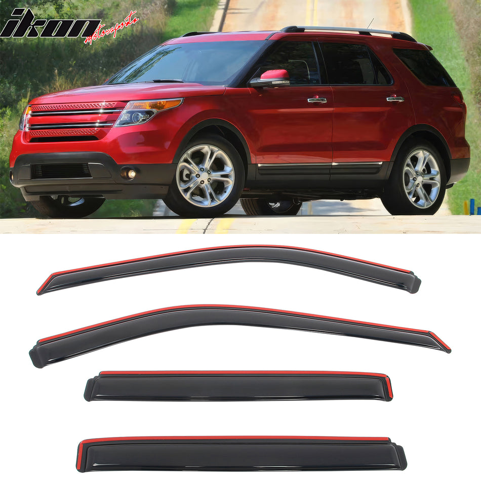 2011-2019 Ford Explorer 4PCS In-channel Window Visors Rain Vent Shade