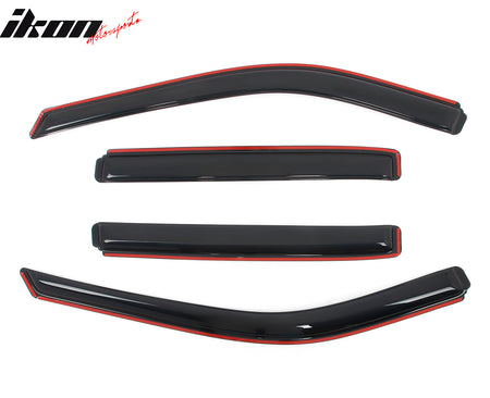 IKON MOTORSPORTS In Channel Window Visors Compatible with 2011-2019 Ford Explorer, Slim Style Acrylic Smoke Rain Guards, Side Window Wind Deflectors 4PCS