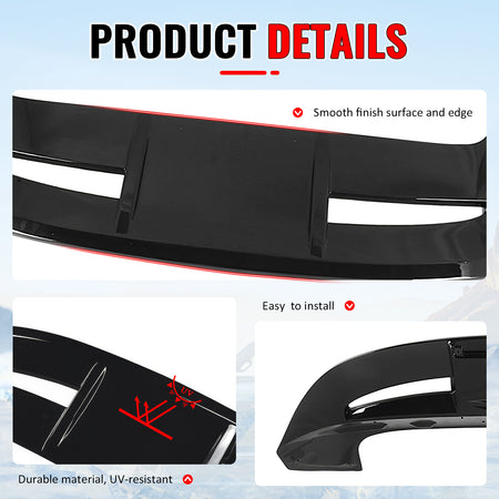 Fits 11-19 Ford Fiesta Hatchback ST Style Rear Roof Spoiler Wing ABS Gloss Black