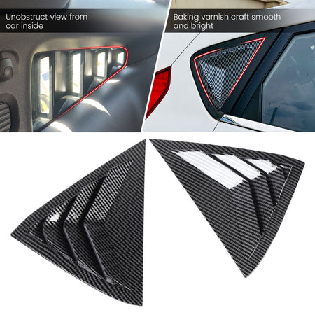 Fits 11-19 Ford Fiesta Hatchback Side Window Louvers Scoop Carbon Fiber Print