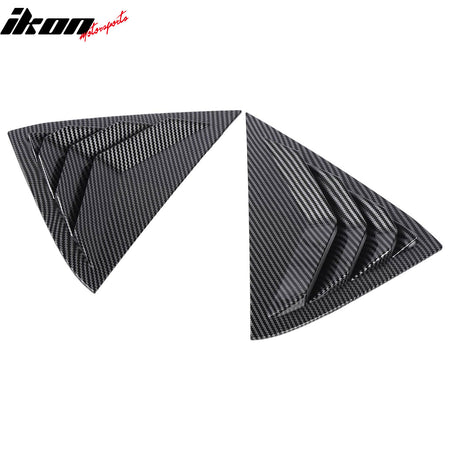 Fits 11-19 Ford Fiesta Hatchback Side Window Louvers Scoop Carbon Fiber Print