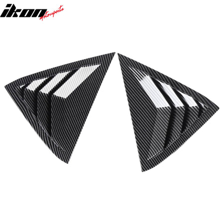 Fits 11-19 Ford Fiesta Hatchback Side Window Louvers Scoop Carbon Fiber Print