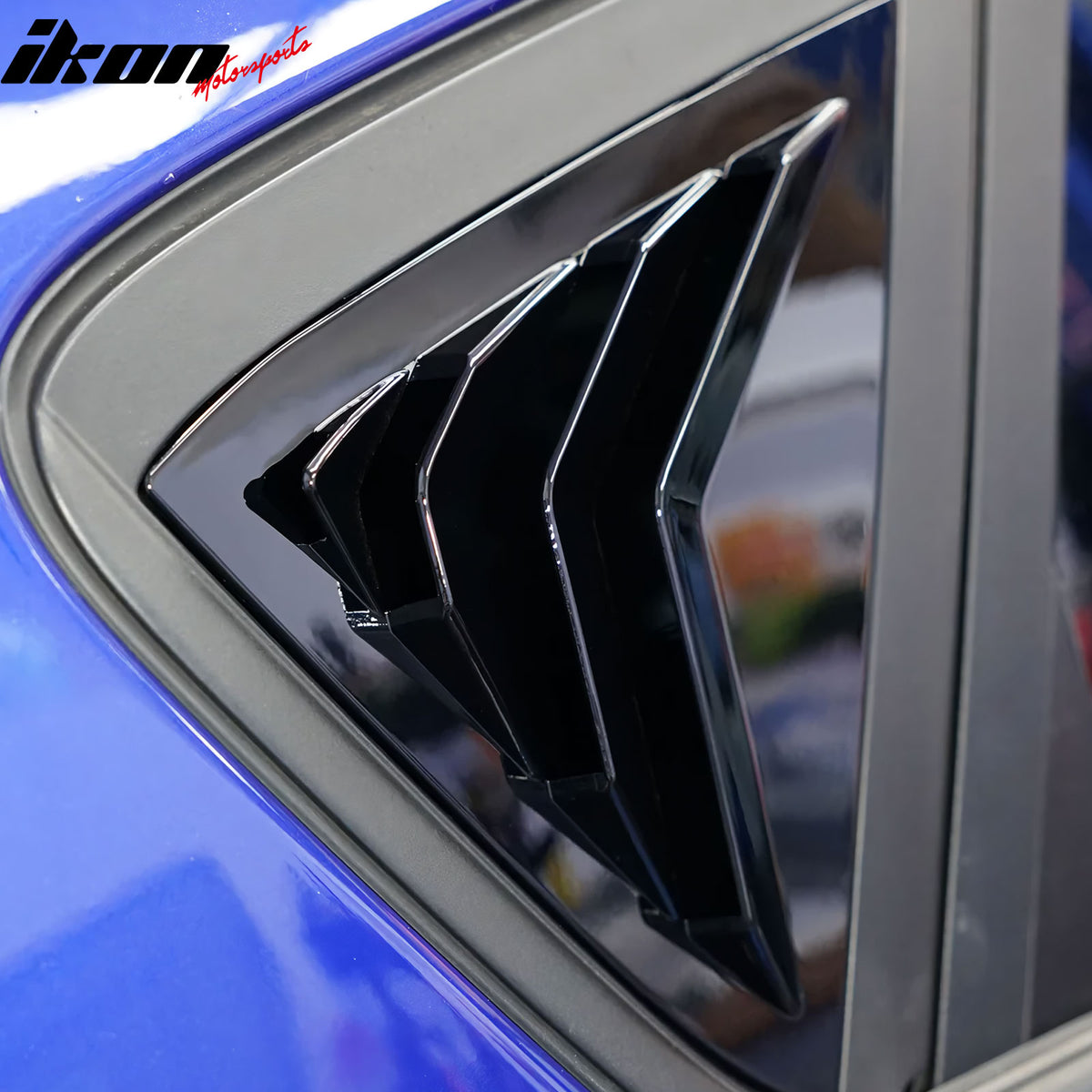Fits 11-19 Ford Fiesta Hatchback Rear Side Window Louvers Scoop Vent Gloss Black