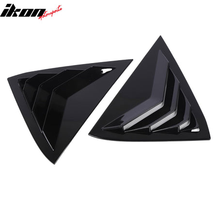 Fits 11-19 Ford Fiesta Hatchback Rear Side Window Louvers Scoop Vent Gloss Black