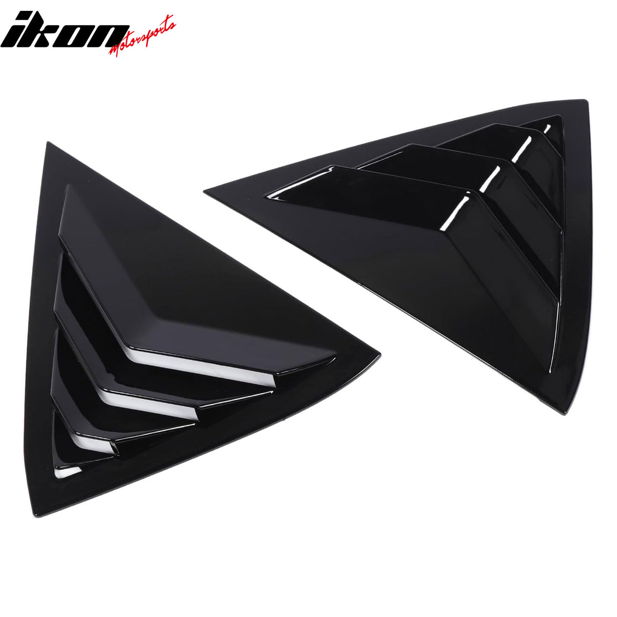 Fits 11-19 Ford Fiesta Hatchback Rear Side Window Louvers Scoop Vent Gloss Black