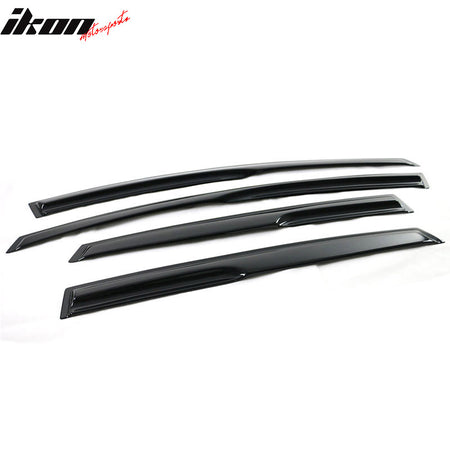 IKON MOTORSPORTS Tape on Window Visors Compatible with 2011-2019 Ford Fiesta Hatchback, Smoked Aero JDM Side Wind Deflector Rain Guards