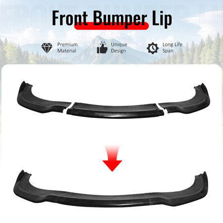 Fits 11-20 Dodge Grand Caravan IKON Style Front Bumper Lip Unpainted PU 3PCS