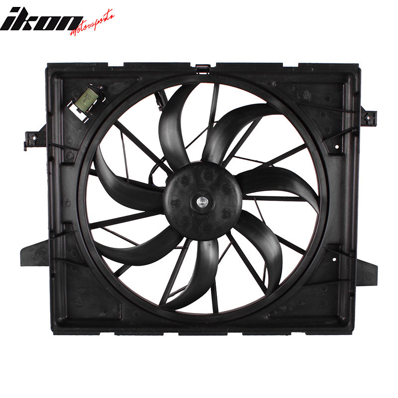 IKON MOTORSPORTS Radiator Cooling Fan Assembly Replacement for 2011-2021 Jeep Grand Cherokee 3.6L/5.7L Std Duty 2011-2020 Dogde Durango 3.6L/5.7L/6.4L Sd Duty, 55037992AD CH3115170 Single Engine Fans