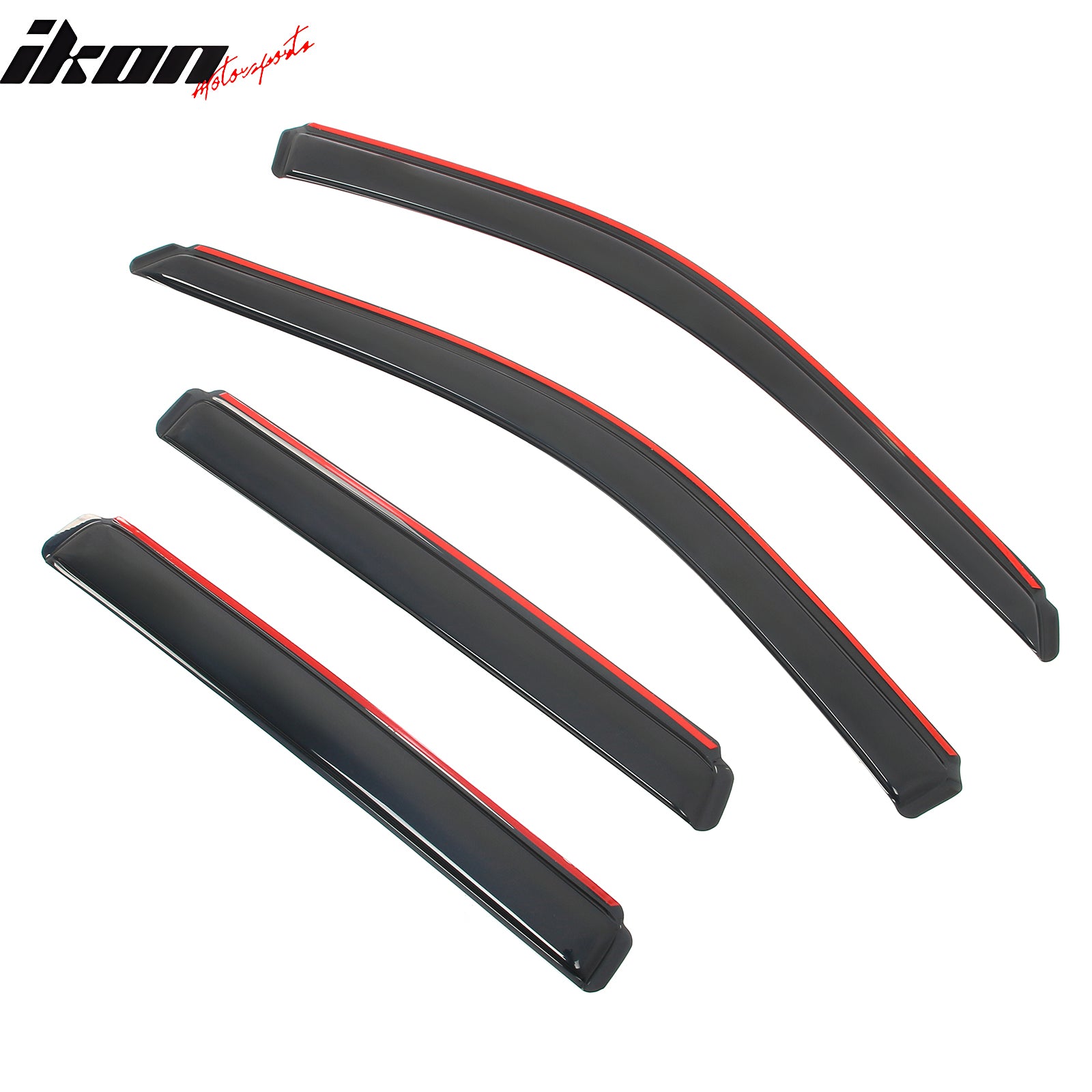 IKON MOTORSPORTS In Channel Window Visors Compatible with 2011-2021 Jeep Grand Cherokee& 2022 Grand Cherokee WK, Slim Style Acrylic Smoke Rain Guards, Side Window Wind Deflectors 4PCS