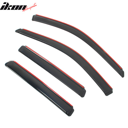 IKON MOTORSPORTS In Channel Window Visors Compatible with 2011-2021 Jeep Grand Cherokee& 2022 Grand Cherokee WK, Slim Style Acrylic Smoke Rain Guards, Side Window Wind Deflectors 4PCS