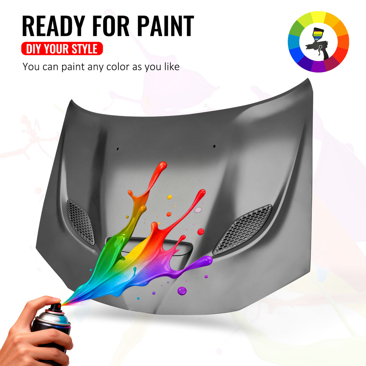 For 11-23 Chrysler 300 SRT Hellcat Style Cowl Vented Extractor Front Bumper Hood