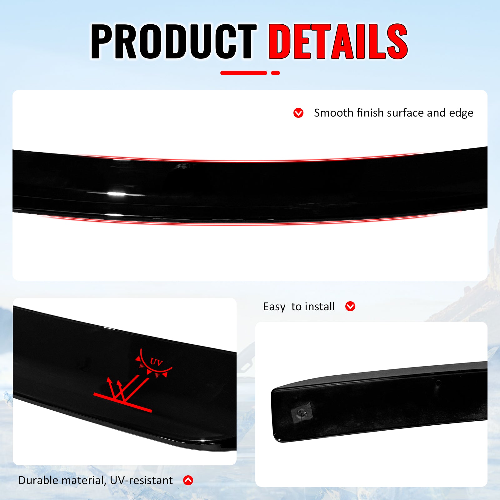 IKON MOTORSPORTS, Rear Window Roof Spoiler Compatible with 2011-2023 Chrysler 300, ABS Plastic Top Roofline Windshield Visor Spoiler Wing