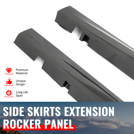 Fits 11-23 Chrysler 300 SRT Side Skirt Extension Molding Lip Carbon Fiber Print