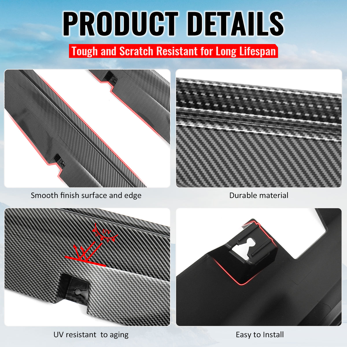 Fits 11-23 Chrysler 300 SRT Side Skirt Extension Molding Lip Carbon Fiber Print