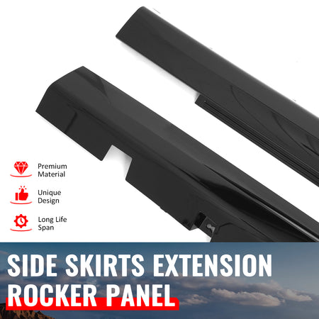 For 11-23 Chrysler 300 SRT Style Side Skirt Extension Molding Lip PP Gloss Black