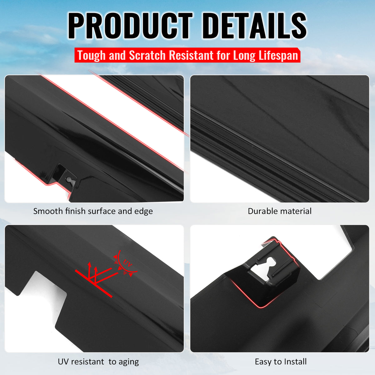 For 11-23 Chrysler 300 SRT Style Side Skirt Extension Molding Lip PP Gloss Black