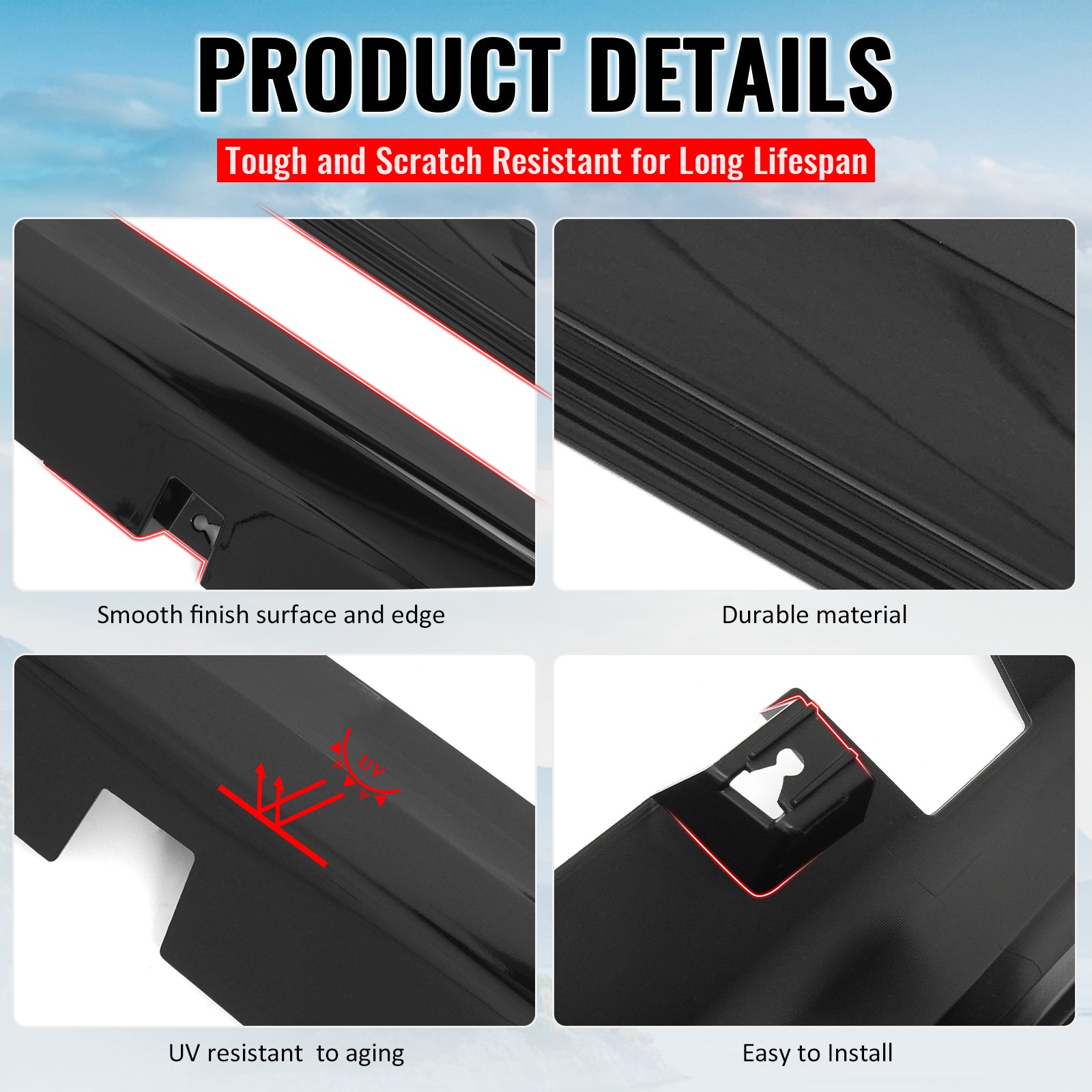 For 11-23 Chrysler 300 SRT Style Side Skirt Extension Molding Lip PP Gloss Black