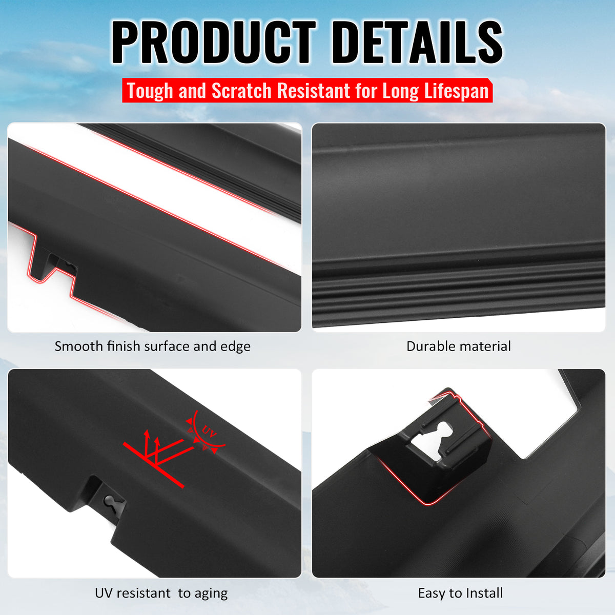 For 11-23 Chrysler 300 SRT Style Side Skirt Extension Molding Lip PP Matte Black