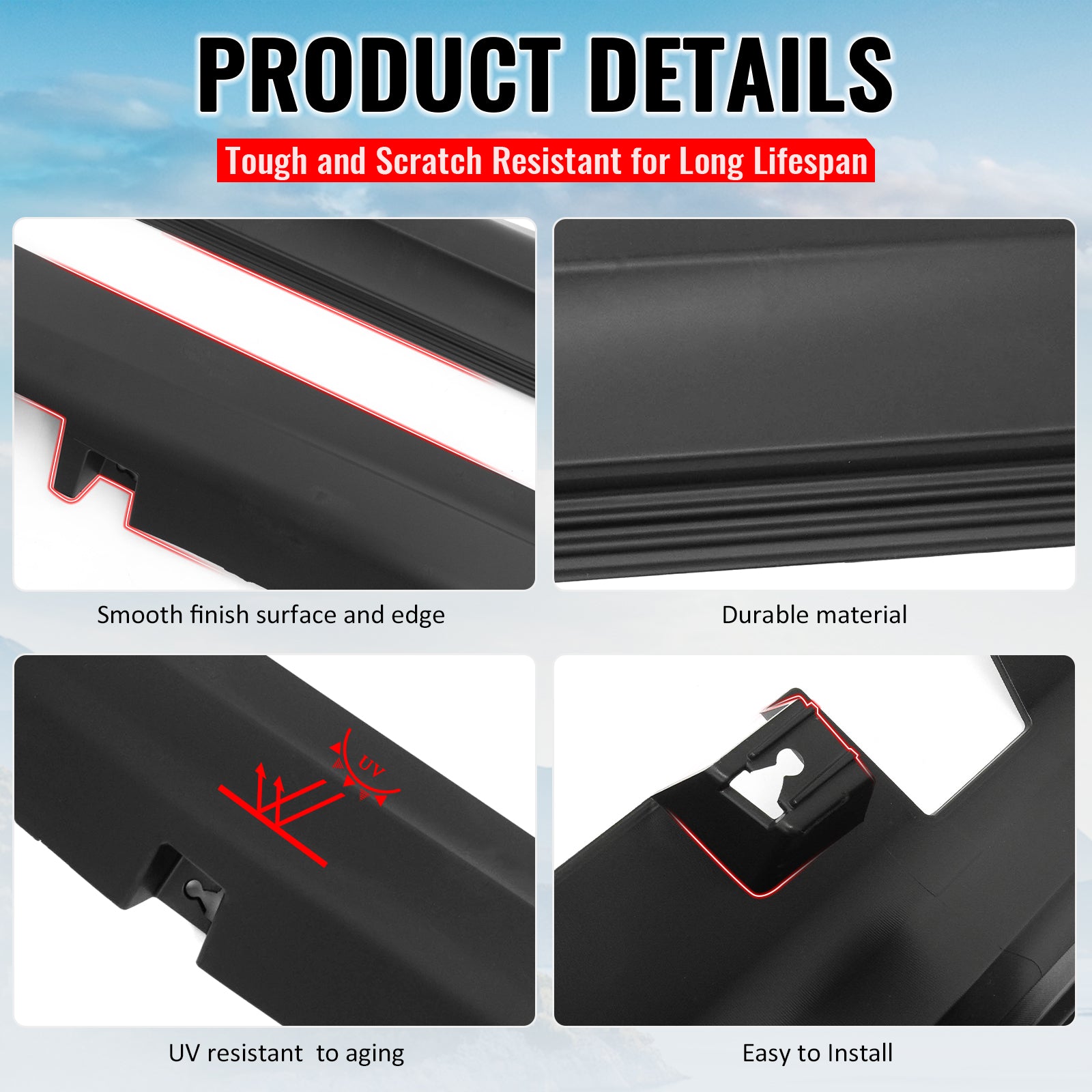 For 11-23 Chrysler 300 SRT Style Side Skirt Extension Molding Lip PP Matte Black