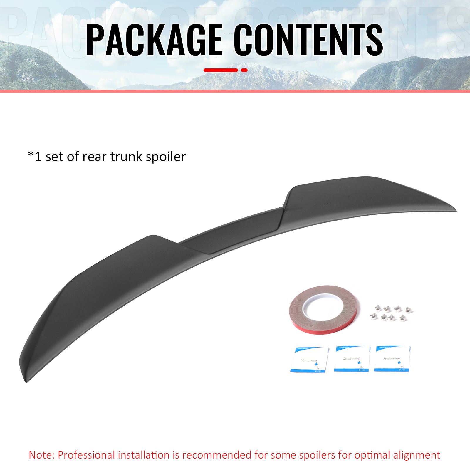 Fits 11-23 Chrysler 300 Sedan Trunk Spoiler Matte Black M Style Rear Wing ABS