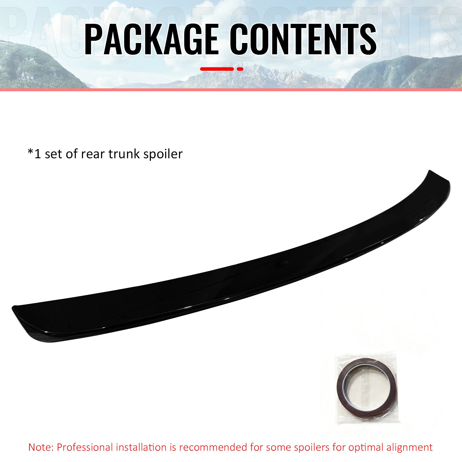 Fits 11-23 Chrysler 300/300C Rear Trunk Boot Spoiler Wing Lip ABS Gloss Black