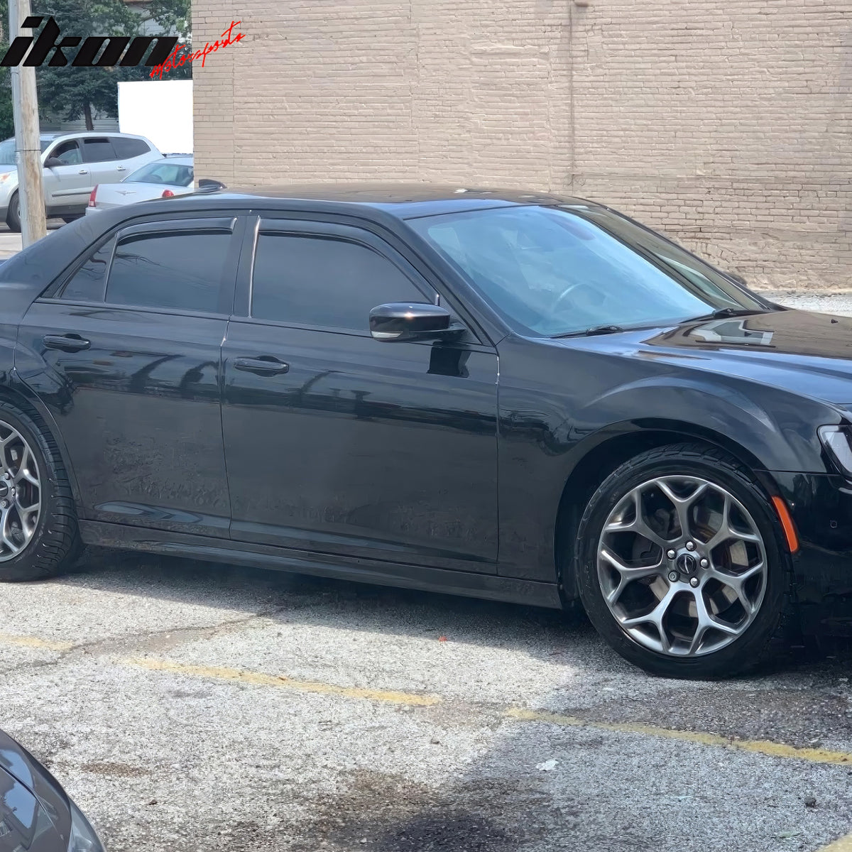 IKON MOTORSPORTS In Channel Window Visors Compatible with 2011-2023 Chrysler 300, Slim Style Acrylic Smoke Rain Guards, Side Window Wind Deflectors 4PCS