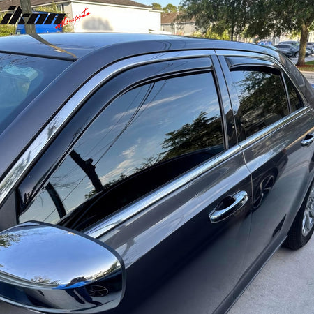 Fits 11-23 Chrysler 300 Window Visors Acrylic In-Channel Rain Wind Shade 4PC Set