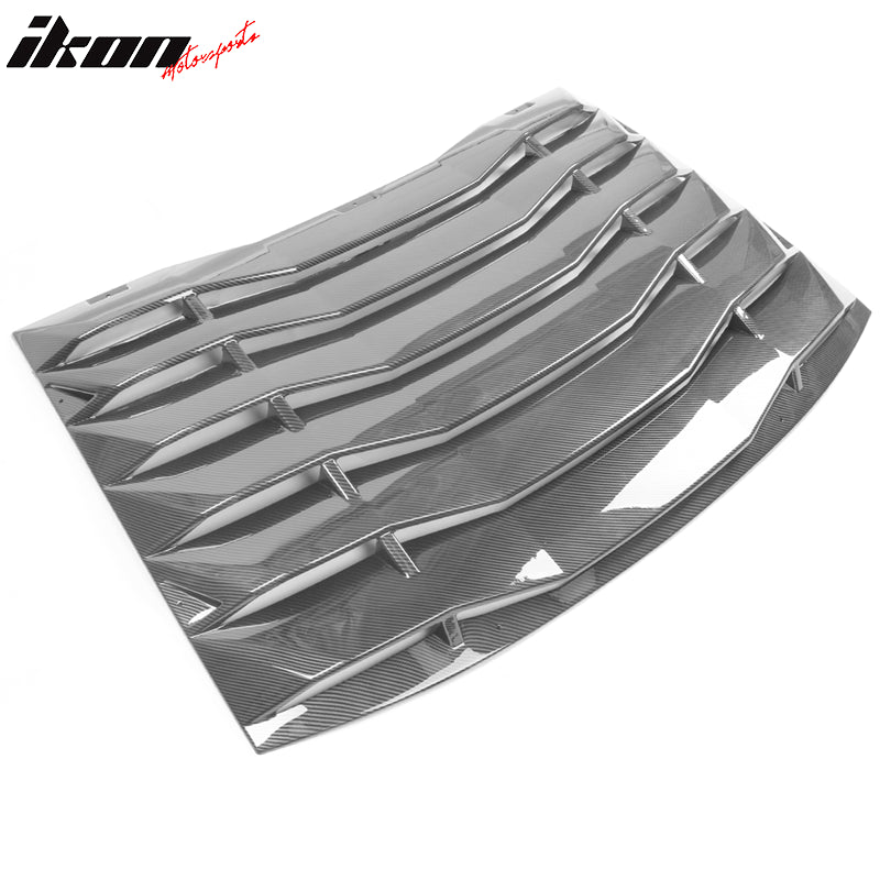 Fits 11-23 Dodge Charger IKON Rear + V2 Side Window Louvers Carbon Fiber Print