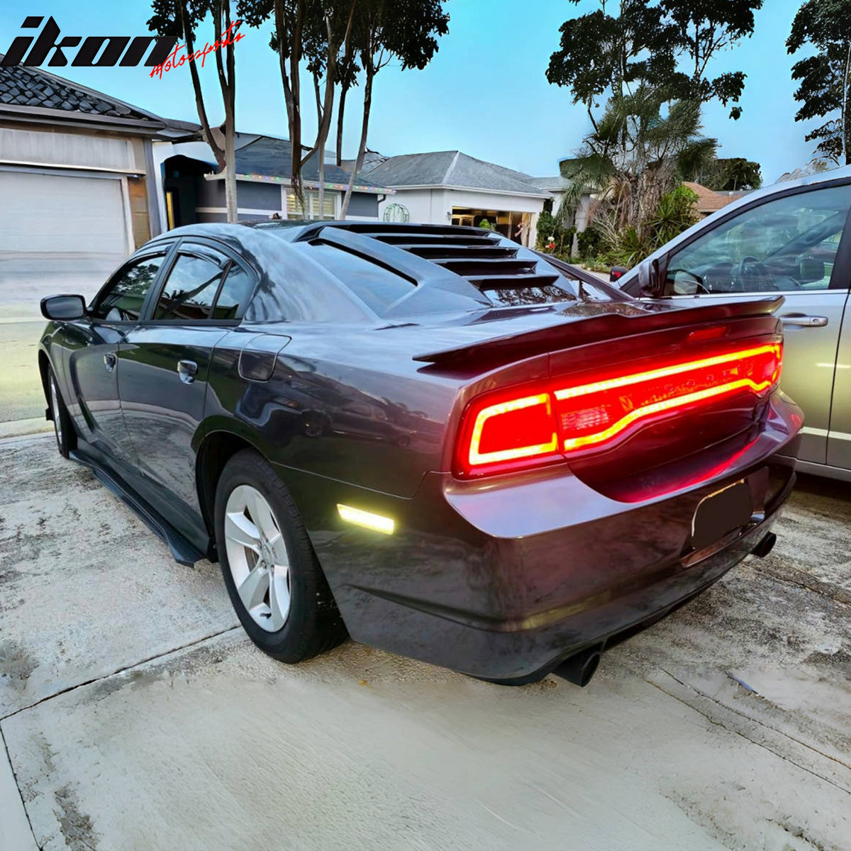 2011-2023 Dodge Charger IKON V2 Carbon Fiber Print Window Louver ABS 2011-2023 Dodge Charger IKON V2 Carbon Fiber Print Window Louver ABS