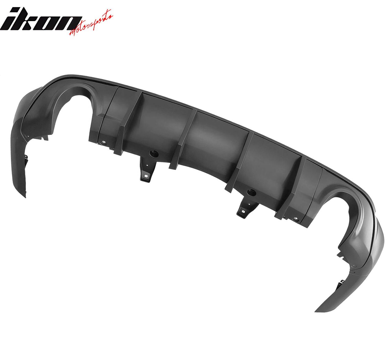 IKON MOTORSPORTS Rear Diffuser, Compatible with 2011-2026 Dodge Durango, IKON V1 Style PP Polypropylene Shark Fin Rear Bumper Valance Spoiler, Air Dam Chin Splitter Molding 5PCS
