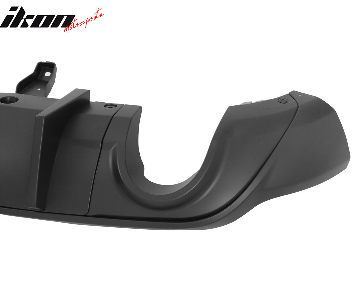 IKON MOTORSPORTS Rear Diffuser, Compatible with 2011-2026 Dodge Durango, IKON V1 Style PP Polypropylene Shark Fin Rear Bumper Valance Spoiler, Air Dam Chin Splitter Molding 5PCS