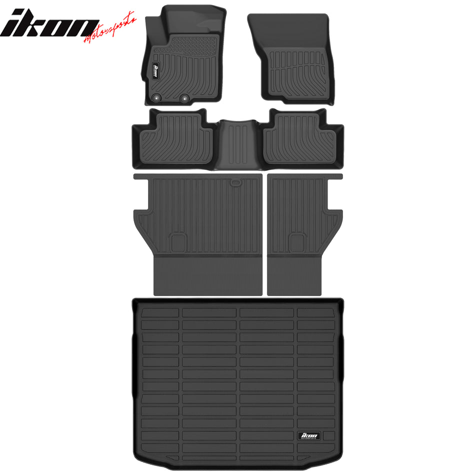 2011-2024 Mitsubishi Outlander Sport 3D TPE All Weather Waterproof Anti-Slip Interior Cargo Liner Carpets Backrest + Floor Mats + Rear Trunk Mat 6PCS