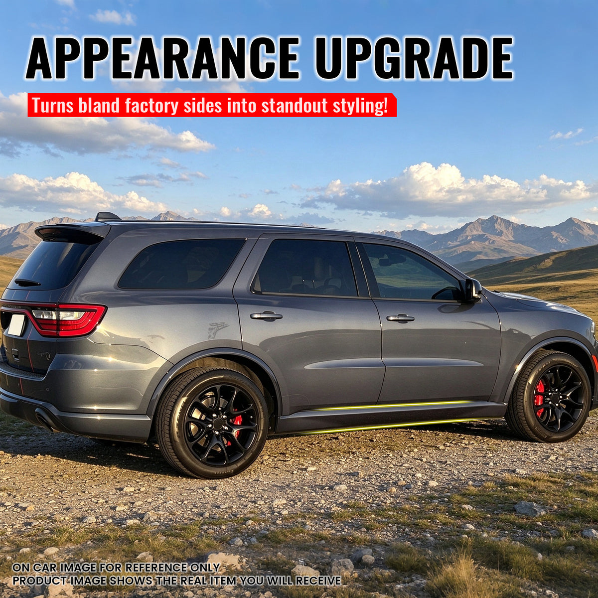 Fits 11-26 Dodge Durango Side Skirts 21+ Hellcat Style Rocker Panel PP Extension