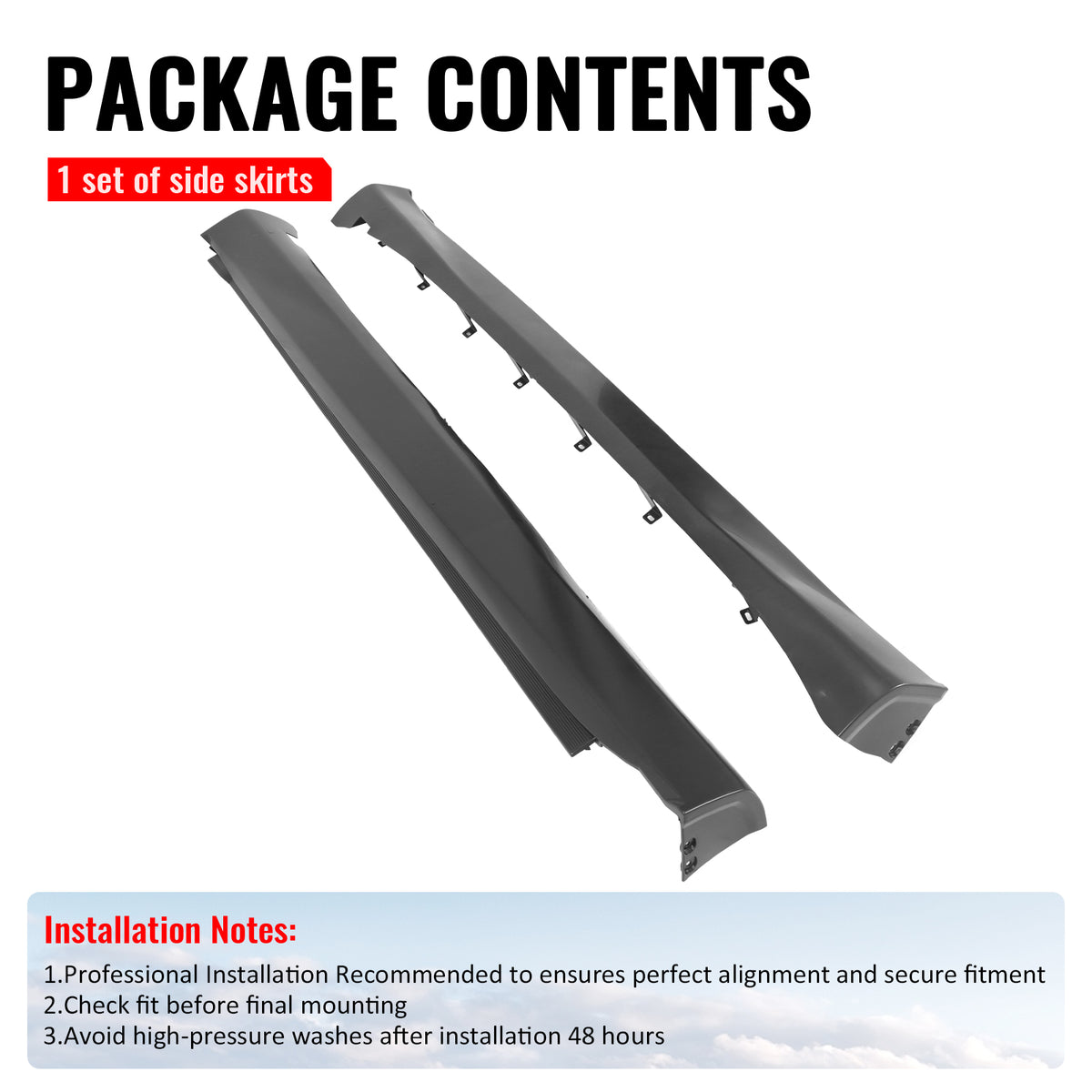 Fits 11-26 Dodge Durango Side Skirts 21+ Hellcat Style Rocker Panel PP Extension