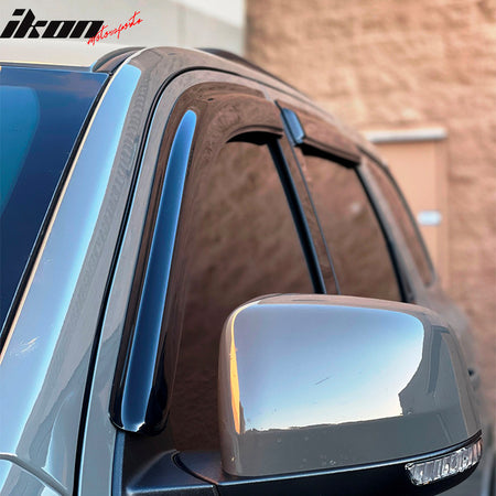 Fits 11-25 Dodge Durango Window Visors Acrylic Sun Shade Rain Guard 4Pc Set