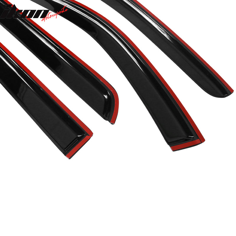 Fits 11-25 Dodge Durango Window Visors Acrylic Sun Shade Rain Guard 4Pc Set