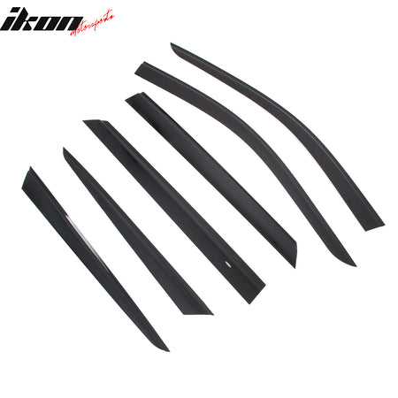 Fits 11-26 Dodge Durango Slim Window Visors Acrylic Sun Shade Rain Guard 6PCS