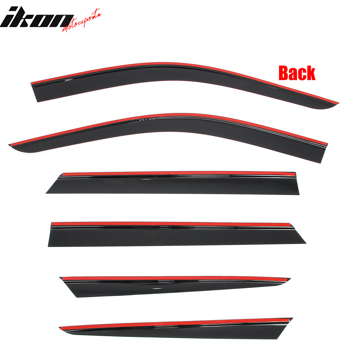 Fits 11-26 Dodge Durango Slim Window Visors Acrylic Sun Shade Rain Guard 6PCS