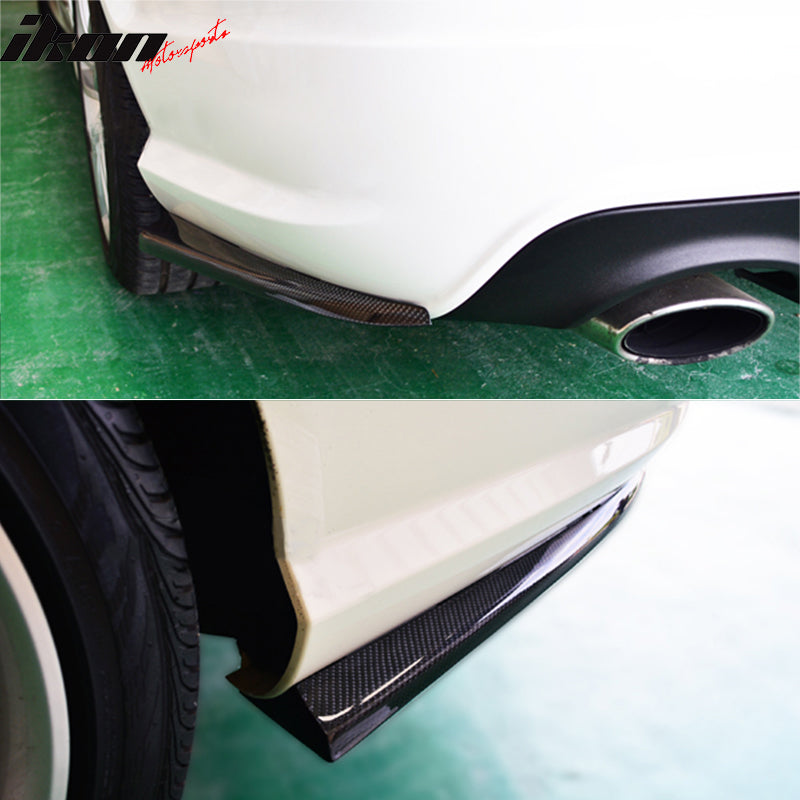 IKON MOTORSPRTS, Rear Bumper Side Aprons Compatible With 2012-2014 Mercedes-Benz W204 C Class Sedan LCI After Facelift, Factory Style Corner Caps Valance Spats Real Carbon Fiber Add-On Pair, 2013