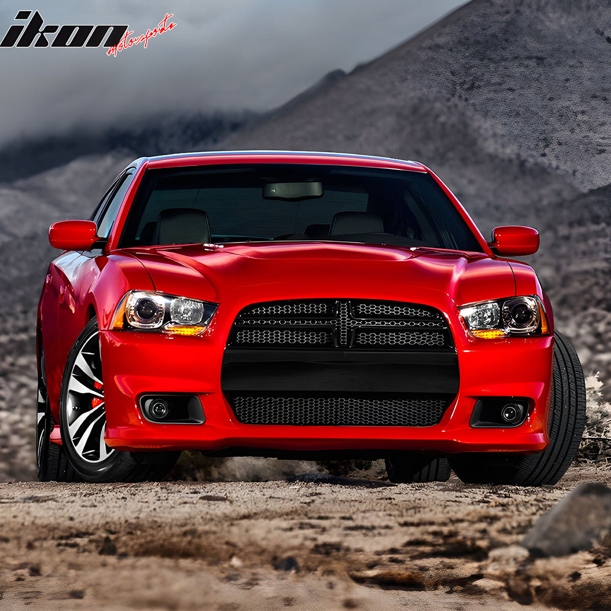 Jetcruise OE Style Front Bumper Upper Radiator Grille For Dodge Charger SRT8 2012-2014 - Unpainted Black ABS
