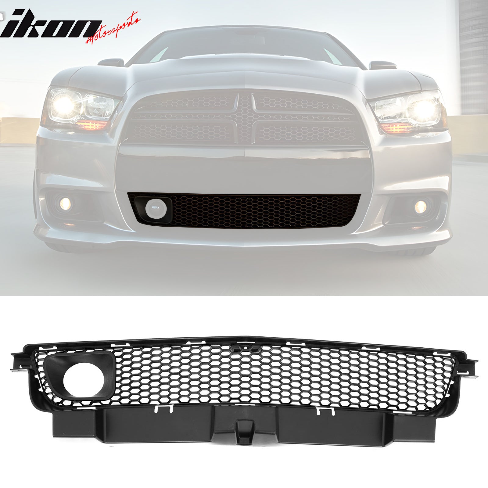 Front Bumper Grille For 2012-2014 Dodge Charger SRT8 – Textured Black, CH1036130 / 68071981AA
